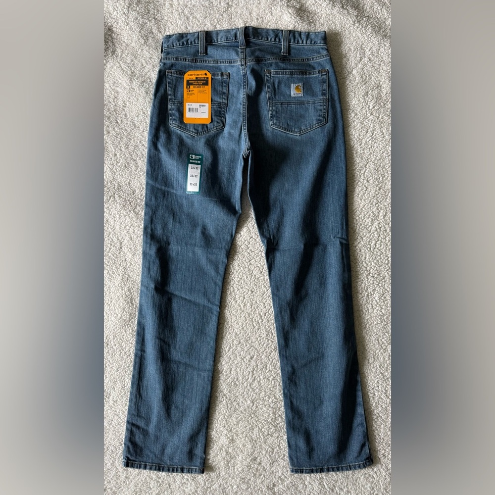 Carhartt Rugged Flex Relaxed Fit Jeans Medium Blue Wash Men's Size 33 NEW